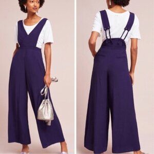 Anthropologie Maeve Souxanne Apron Wide Leg Jumpsuit Size 2